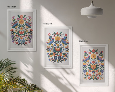 Billedvæg inspiration Blomstermønstre i intense farver