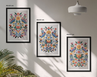 Billedvæg inspiration Blomstermønstre i intense farver
