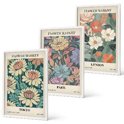 Blomsterplakater med inspiration fra Tokyo, Paris og London