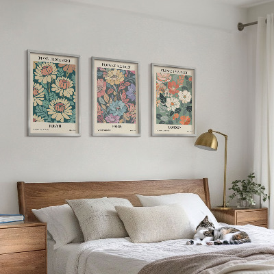 Billedvæg inspiration Blomsterplakater Tokyo Paris London