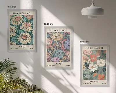 Blomsterplakater med inspiration fra Tokyo, Paris og London
