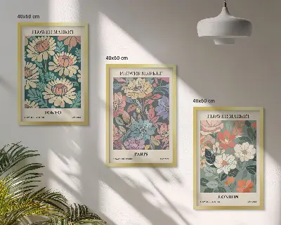 Blomsterplakater med inspiration fra Tokyo, Paris og London