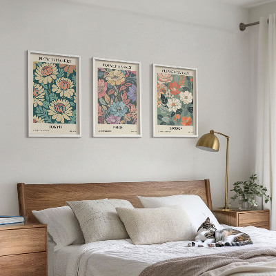 Billedvæg inspiration Blomsterplakater Tokyo Paris London
