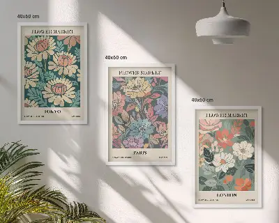 Blomsterplakater med inspiration fra Tokyo, Paris og London
