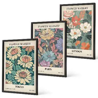 Blomsterplakater med inspiration fra Tokyo, Paris og London