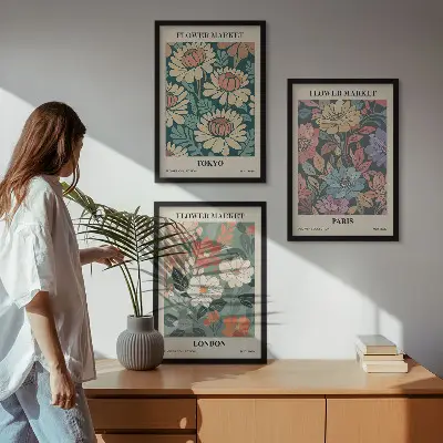 Blomsterplakater med inspiration fra Tokyo, Paris og London
