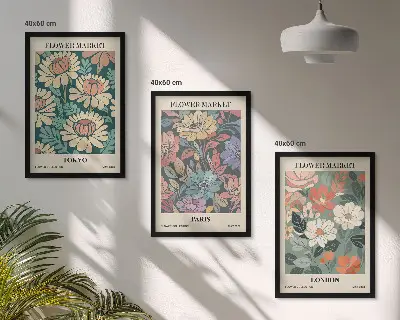 Blomsterplakater med inspiration fra Tokyo, Paris og London