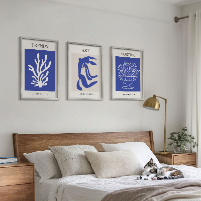 Triptykon billeder med ramme Matisses abstrakte plakater