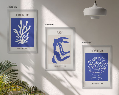 Triptykon billeder med ramme Matisses abstrakte plakater