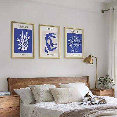 Triptykon billeder med ramme Matisses abstrakte plakater