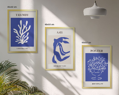 Triptykon billeder med ramme Matisses abstrakte plakater