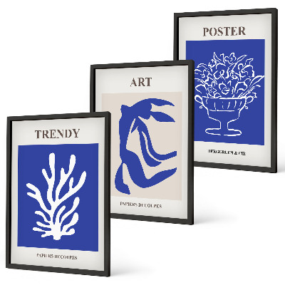 Triptykon billeder med ramme Matisses abstrakte plakater