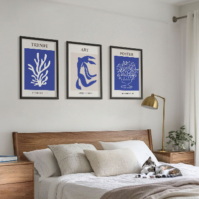 Triptykon billeder med ramme Matisses abstrakte plakater