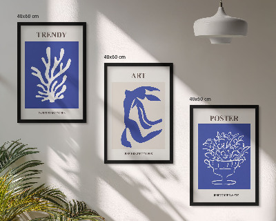 Triptykon billeder med ramme Matisses abstrakte plakater