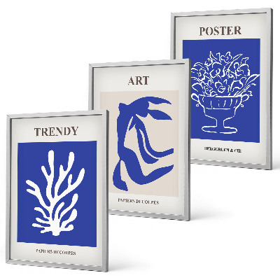 Triptykon billeder med ramme Matisses abstrakte plakater
