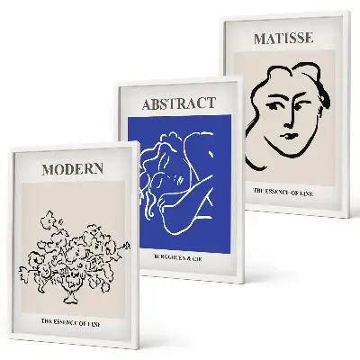 Billedsæt til soveværelset moderne plakater i Matisse-stil