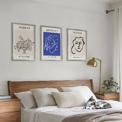 Billedsæt til soveværelset moderne plakater i Matisse-stil