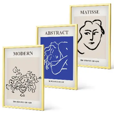 Billedsæt til soveværelset moderne plakater i Matisse-stil