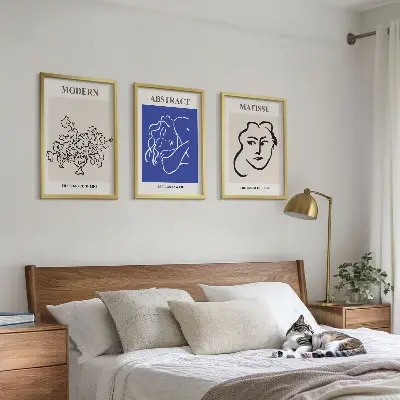 Billedsæt til soveværelset moderne plakater i Matisse-stil
