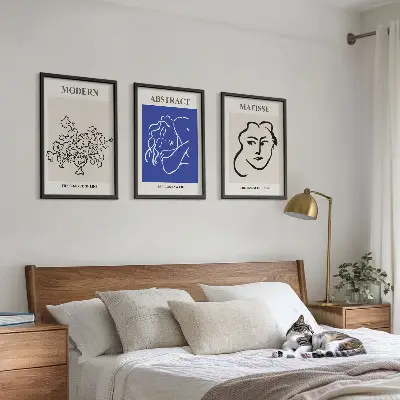 Billedsæt til soveværelset moderne plakater i Matisse-stil