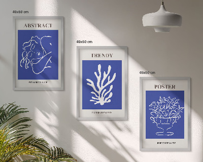 Billedvæg inspiration Stilfulde blå plakater