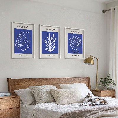 Billedvæg inspiration Stilfulde blå plakater