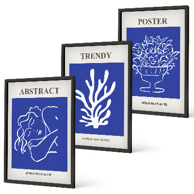 Billedvæg inspiration Stilfulde blå plakater