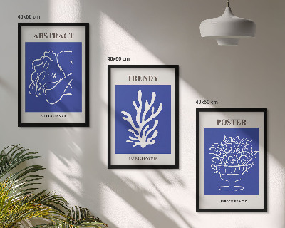 Billedvæg inspiration Stilfulde blå plakater