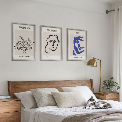 Billedsæt til soveværelset Abstrakte minimalistiske plakater