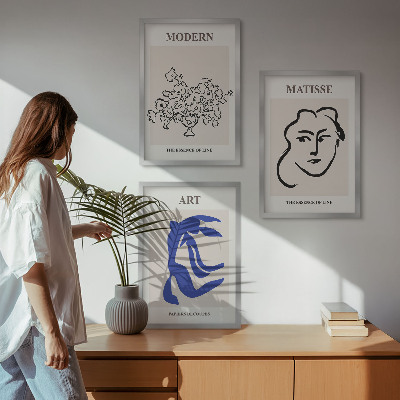 Billedsæt til soveværelset Abstrakte minimalistiske plakater