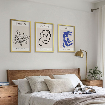 Billedsæt til soveværelset Abstrakte minimalistiske plakater