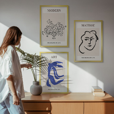 Billedsæt til soveværelset Abstrakte minimalistiske plakater