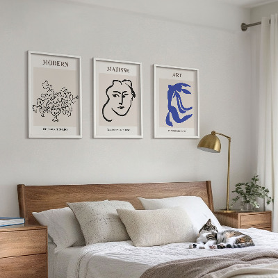 Billedsæt til soveværelset Abstrakte minimalistiske plakater