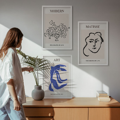 Billedsæt til soveværelset Abstrakte minimalistiske plakater