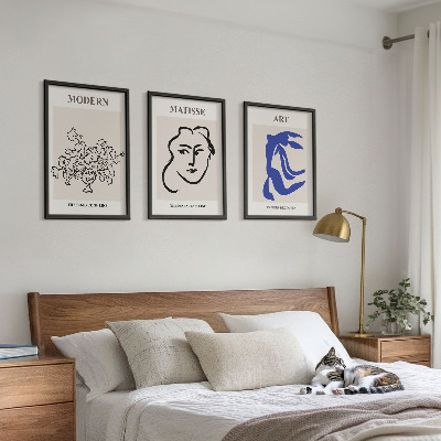 Billedsæt til soveværelset Abstrakte minimalistiske plakater