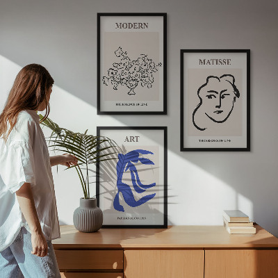 Billedsæt til soveværelset Abstrakte minimalistiske plakater