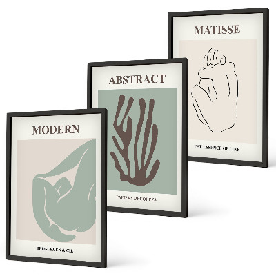 Triptykon billeder med ramme Matisses stilfulde abstrakte malerier