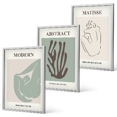 Triptykon billeder med ramme Matisses stilfulde abstrakte malerier
