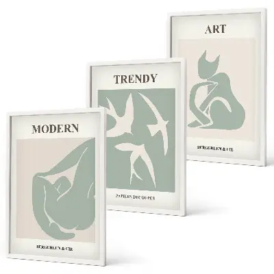Billedvæg med inspiration abstrakte figurer i Matisse-stil