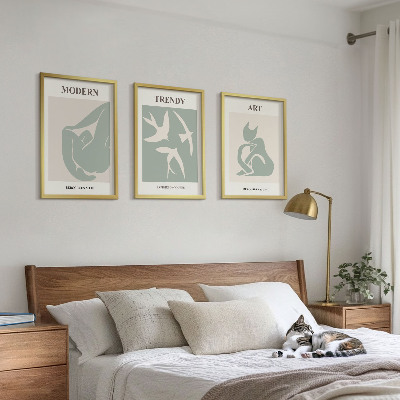 Billedvæg inspiration Matisse abstrakte figurer