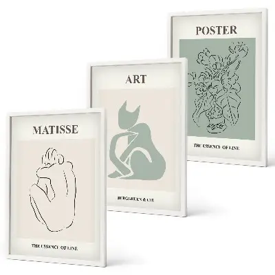 Matisse Grønne og Beige Plakater med ramme