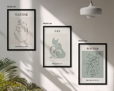 Triptykon billeder med ramme Matisse Grønne Beige Plakater