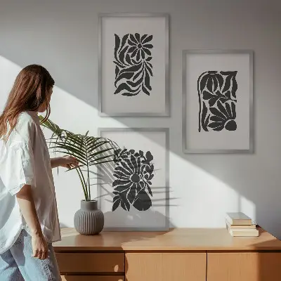 Billedvæg med abstrakte plantemønstre inspiration