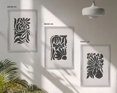 Billedvæg med abstrakte plantemønstre inspiration