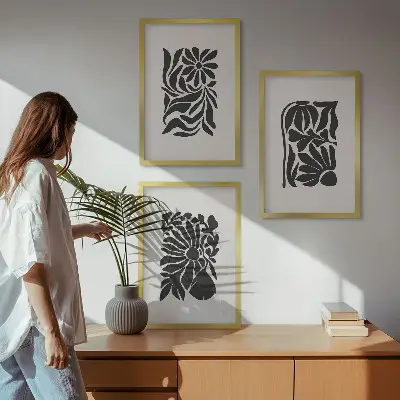 Billedvæg med abstrakte plantemønstre inspiration