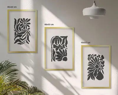Billedvæg med abstrakte plantemønstre inspiration