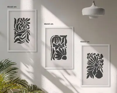 Billedvæg med abstrakte plantemønstre inspiration