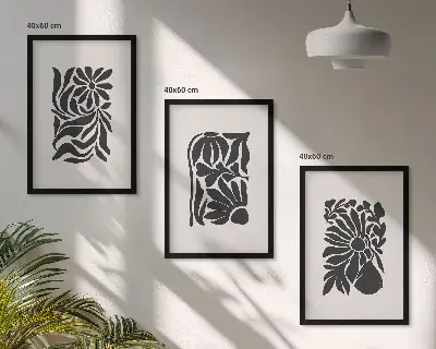 Billedvæg med abstrakte plantemønstre inspiration