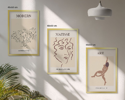 Billedsæt til soveværelset Stilfuld grafik af blomsterfigurer