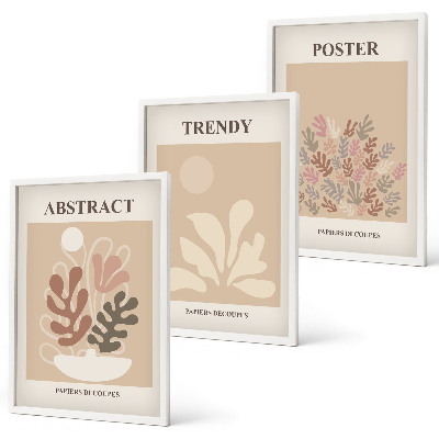 Billedvæg inspiration Plantemotiver beige brun